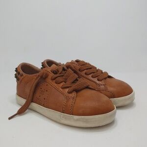 Ash SneakerTan Brown Cognac Studded Leather Sneaker Lace Up Unisex‎ EU 26 US 9.5